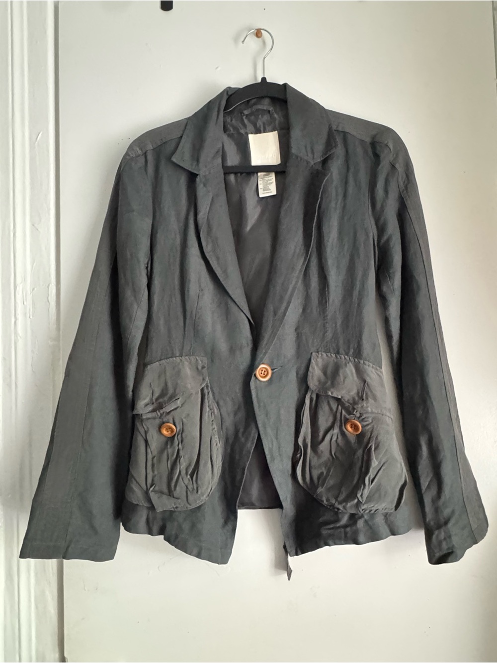 Diesel Dark Gray Two-Pocket Button Blazer